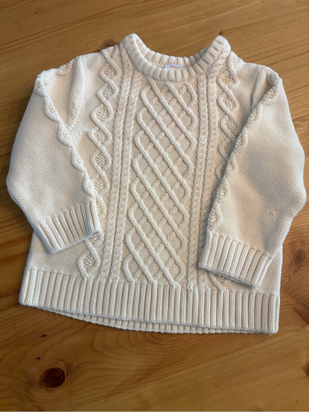 Hanna Andersson cable knit sweater kid’s size 3T 100% combed cotton classic
